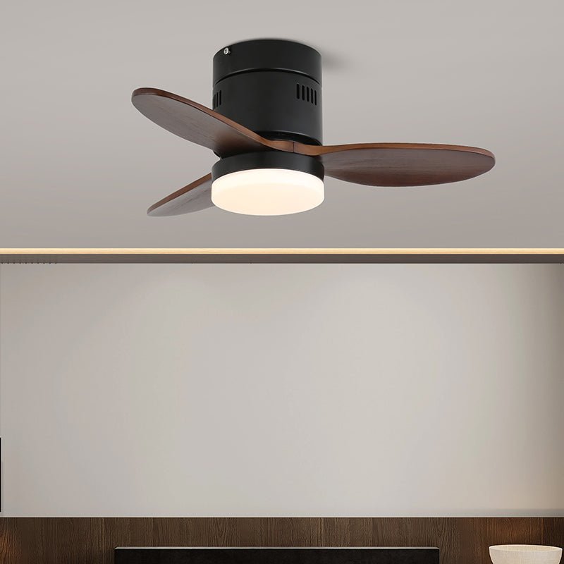 Ventilateur de plafond lumineux Eris minimaliste en bois, Modèle E