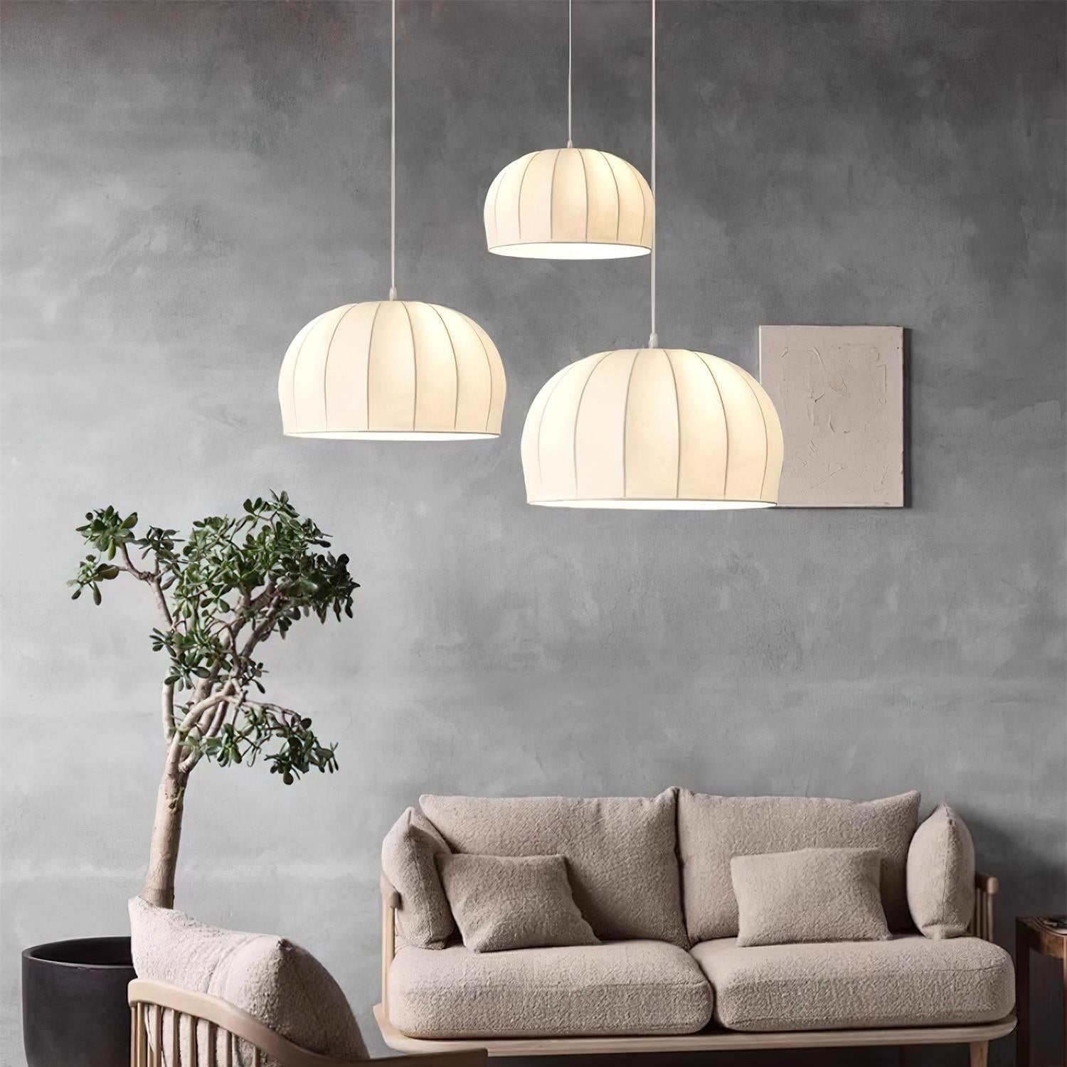 Nova Suspension en Tissu Blanc en Forme de Dôme - Neutralighting