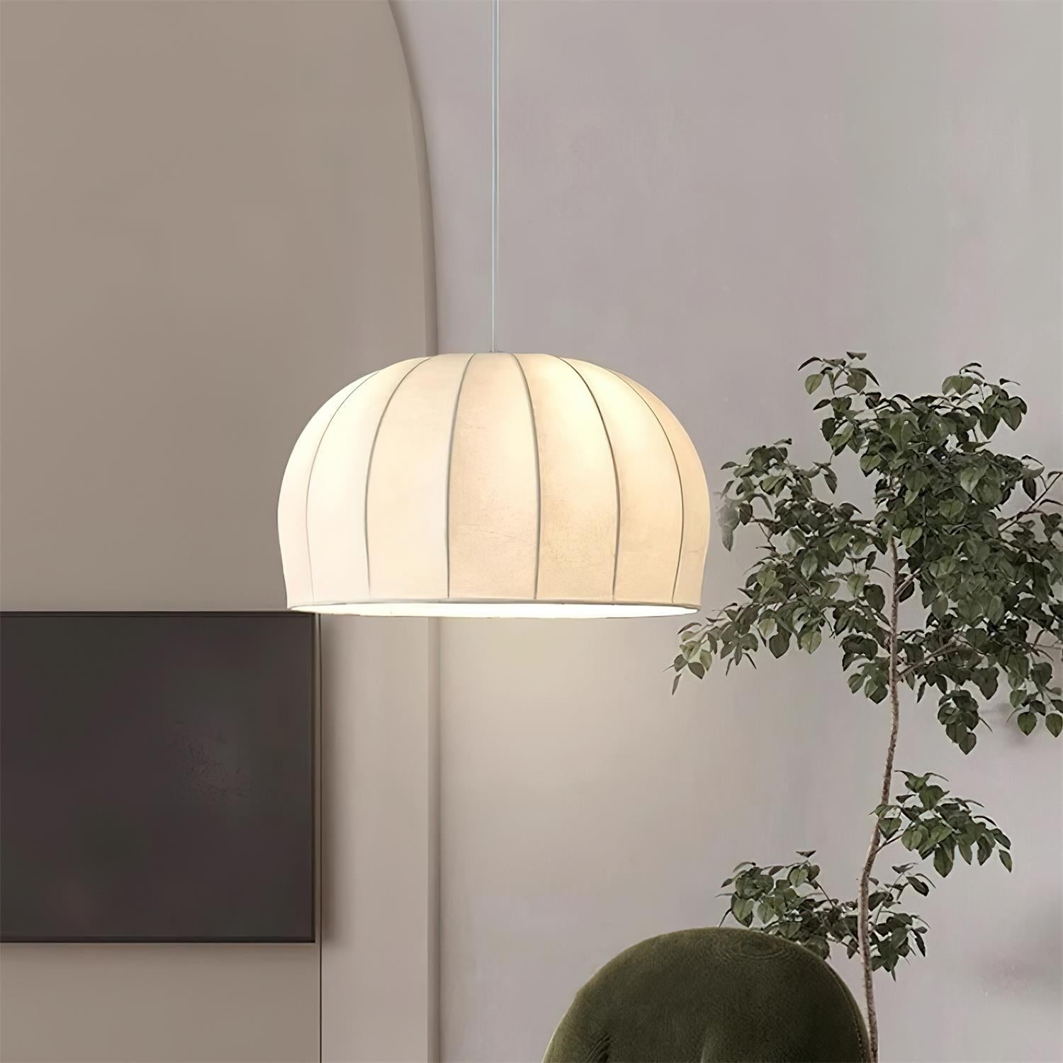 Nova Suspension en Tissu Blanc en Forme de Dôme - Neutralighting