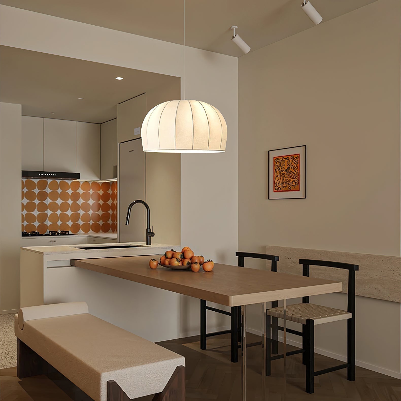 Nova Suspension en Tissu Blanc en Forme de Dôme - Neutralighting