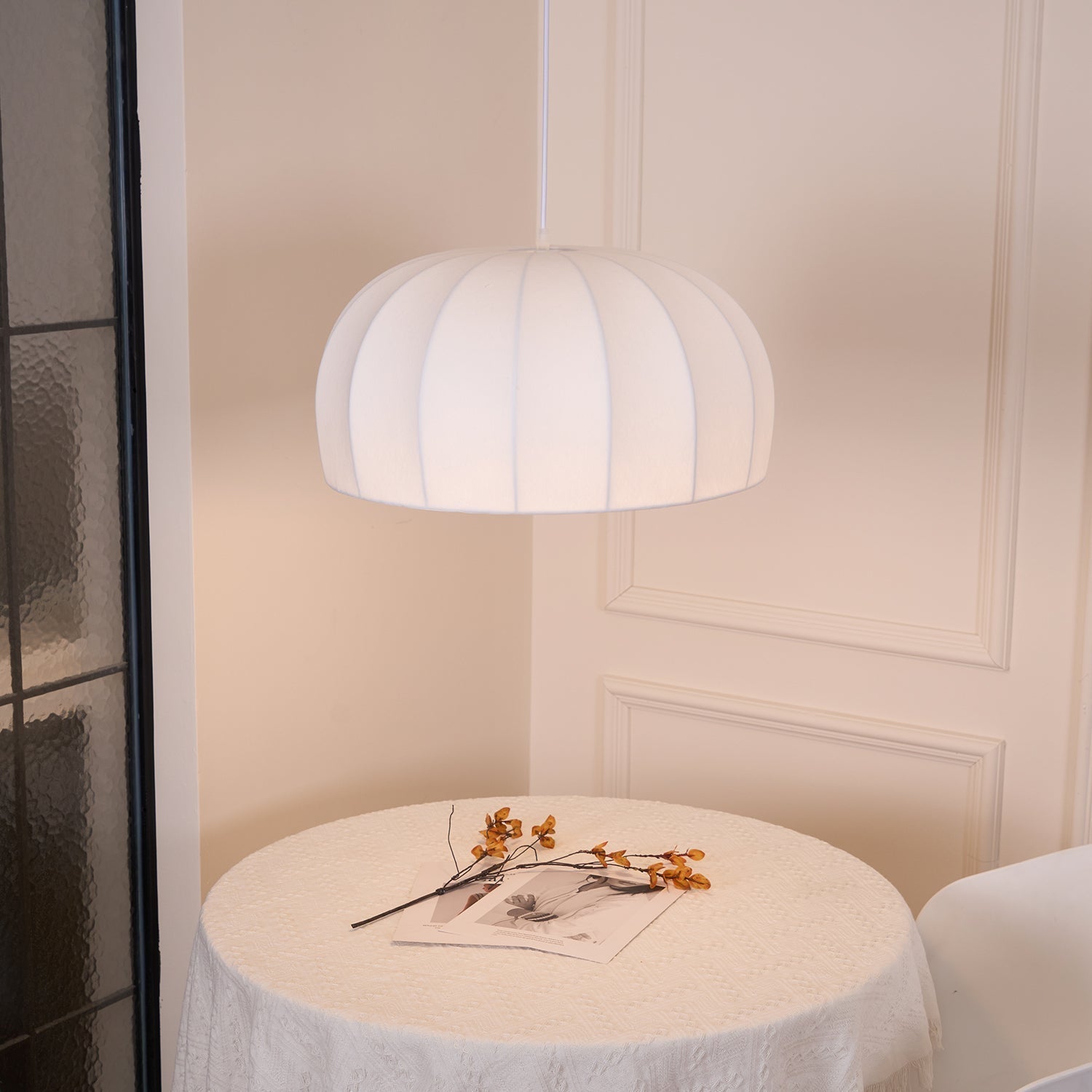 Nova Suspension en Tissu Blanc en Forme de Dôme - Neutralighting