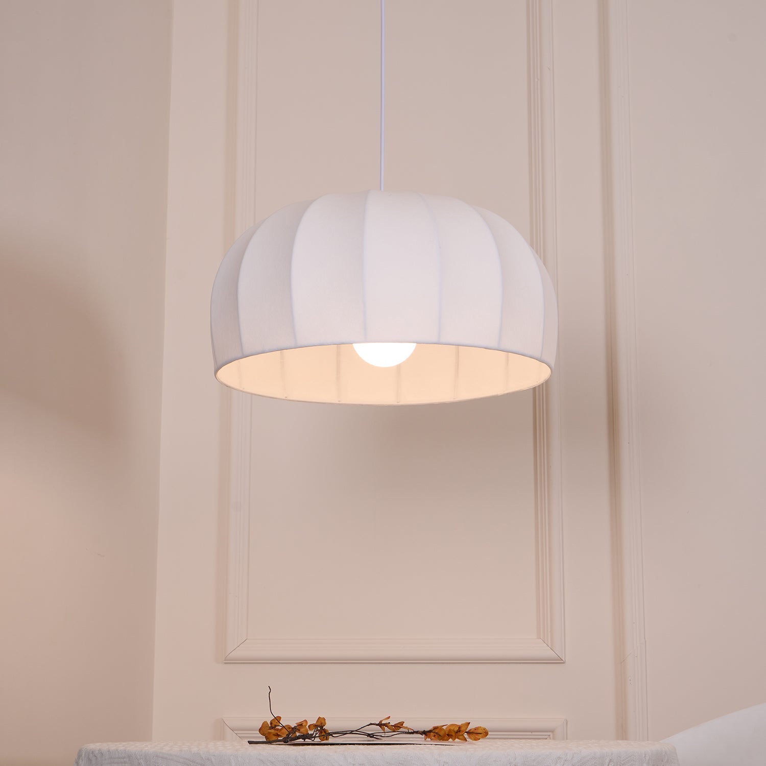 Nova Suspension en Tissu Blanc en Forme de Dôme - Neutralighting