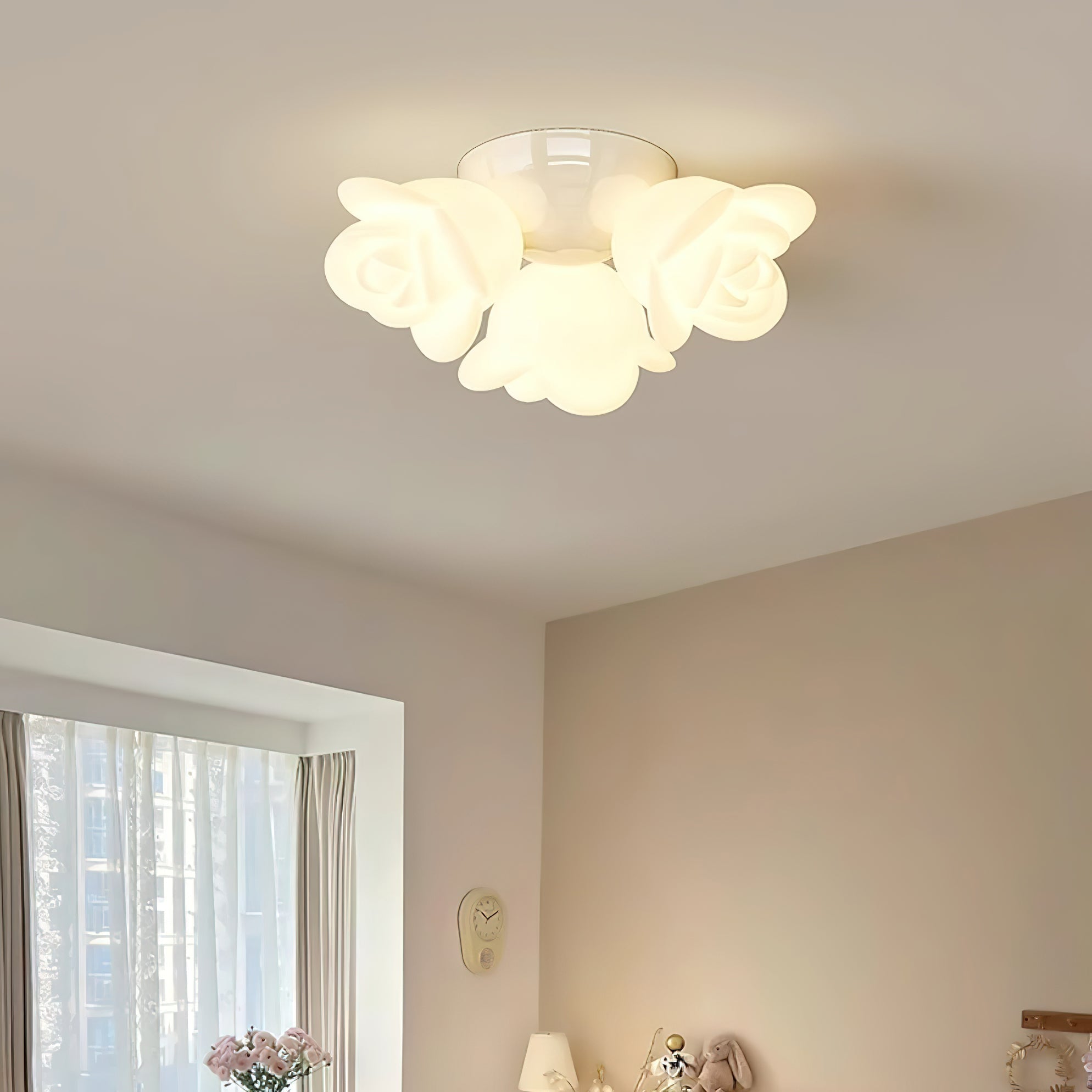 Plafonnier Baldaquin PE Rose Forme Floral Artistique Accent - Neutralighting