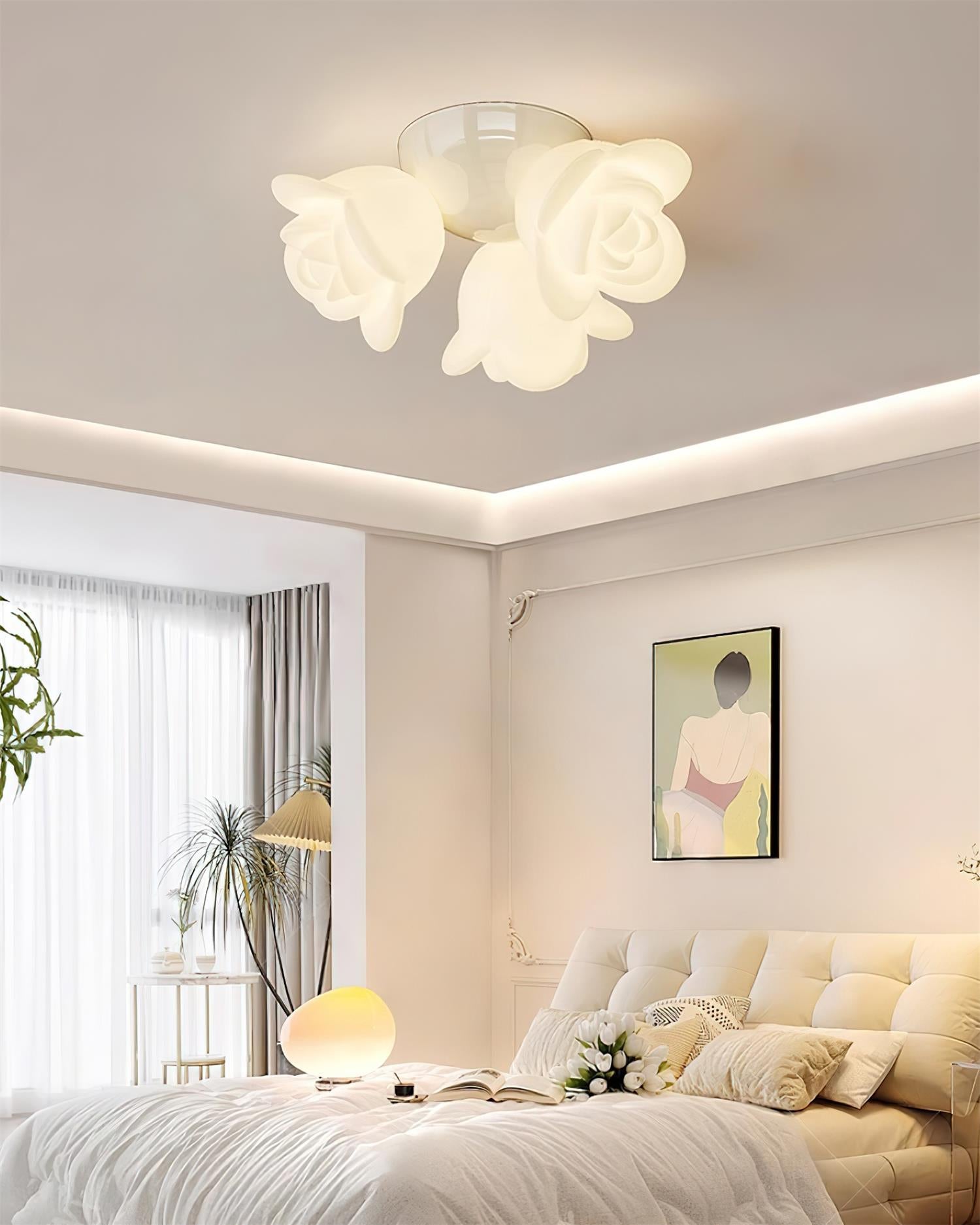 Plafonnier Baldaquin PE Rose Forme Floral Artistique Accent - Neutralighting