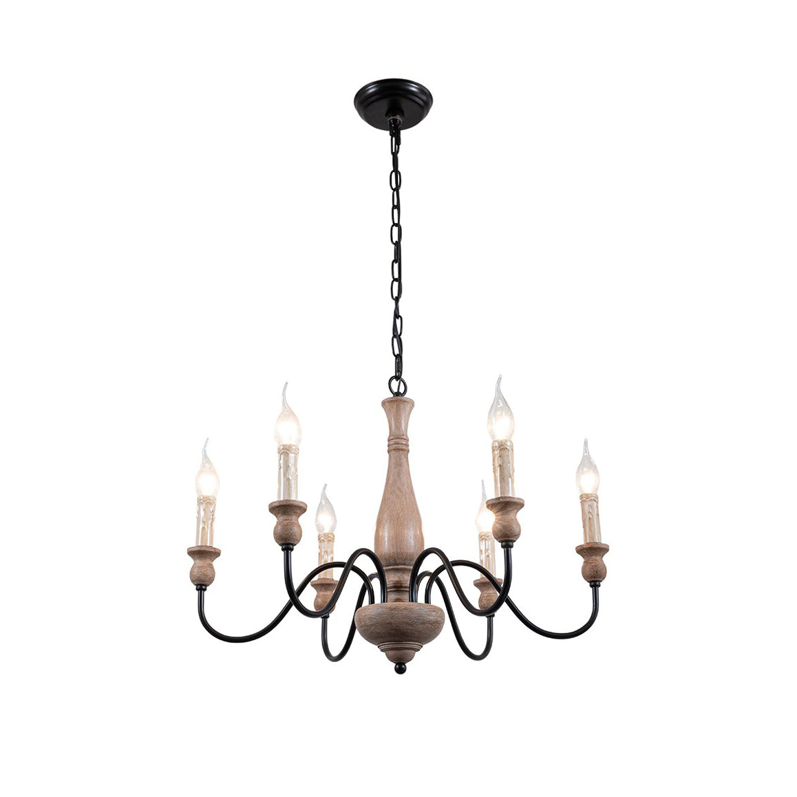 Afralia Lustra Chandelier Bois Industriel Moderne - Neutralighting