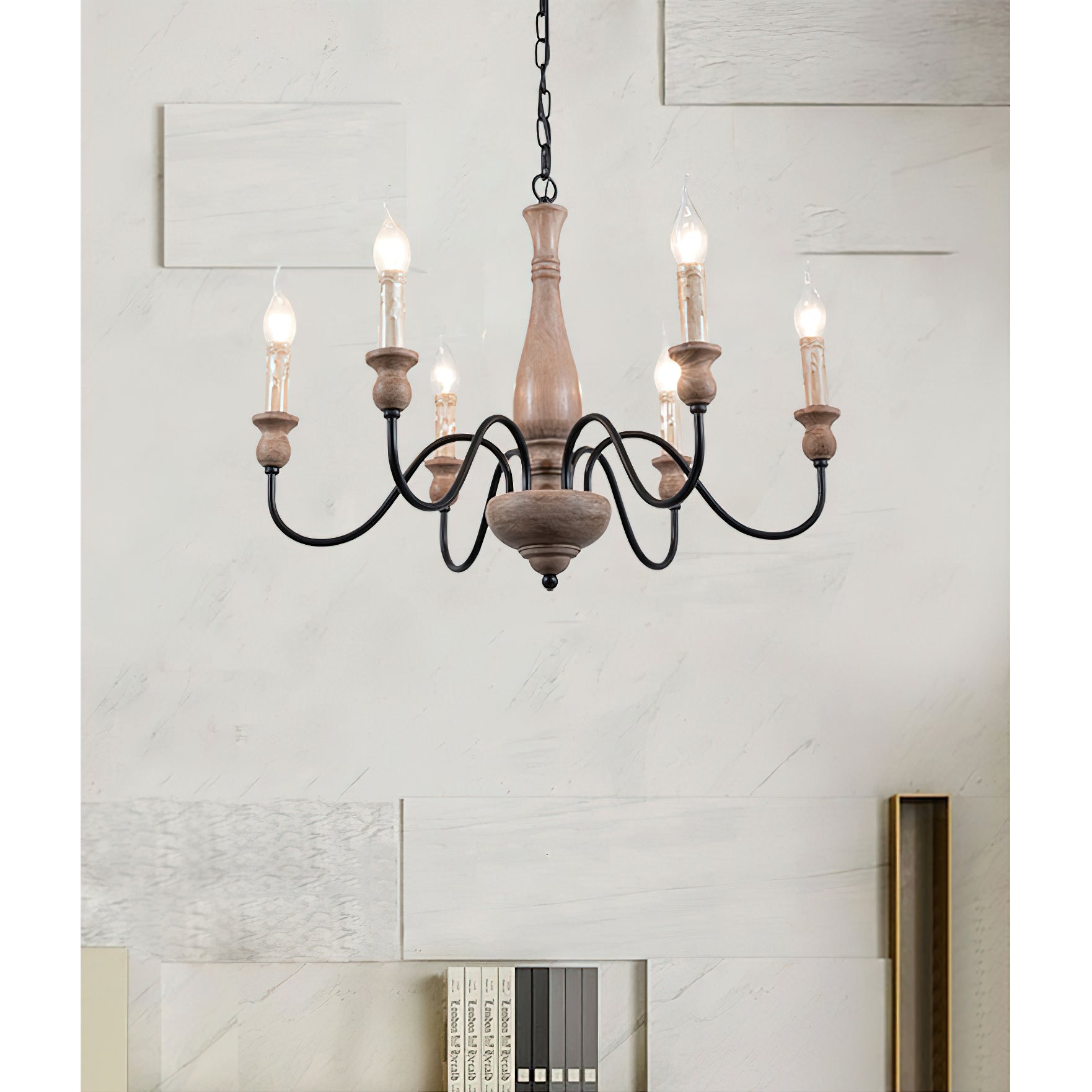 Afralia Lustra Chandelier Bois Industriel Moderne - Neutralighting