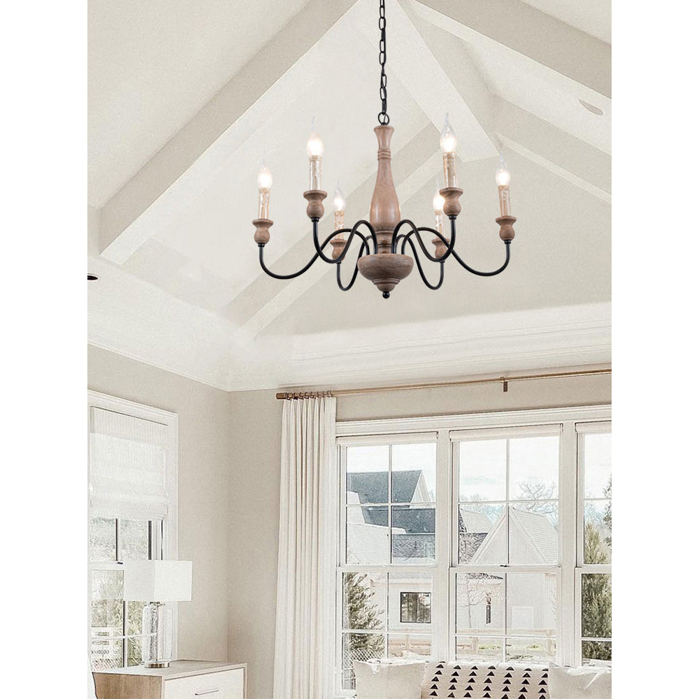 Afralia Lustra Chandelier Bois Industriel Moderne - Neutralighting