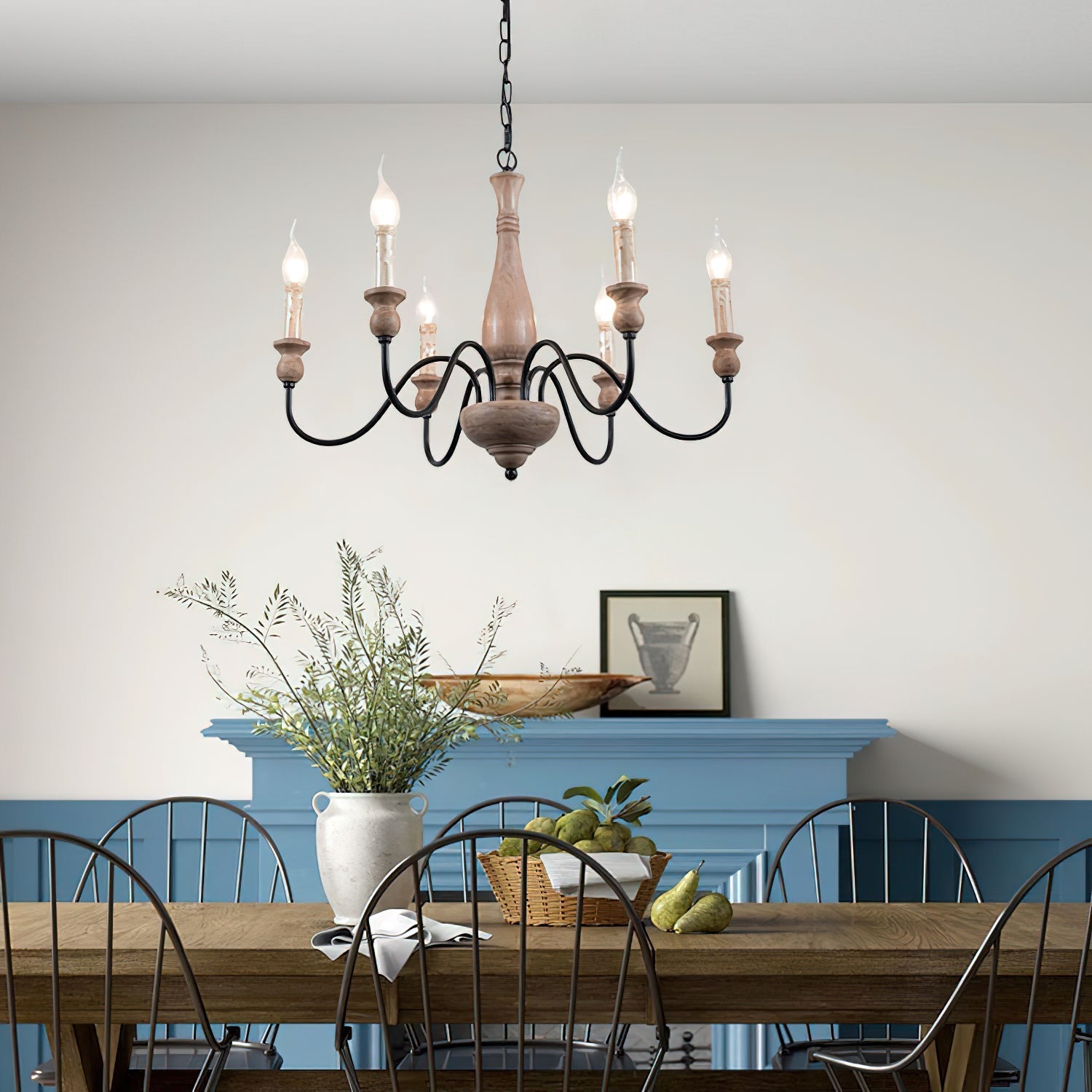 Afralia Lustra Chandelier Bois Industriel Moderne - Neutralighting
