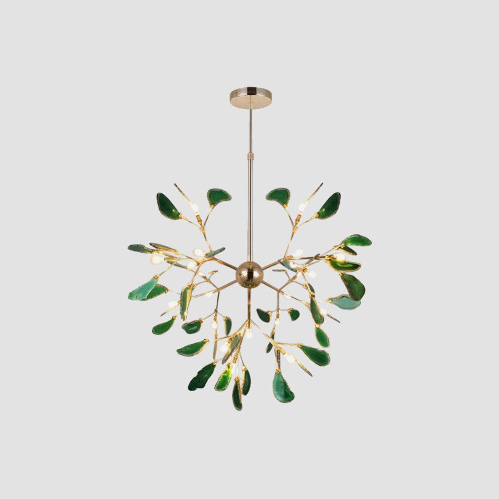 Lustra Chandelier Feuille Colorée Bras Dorés - Neutralighting