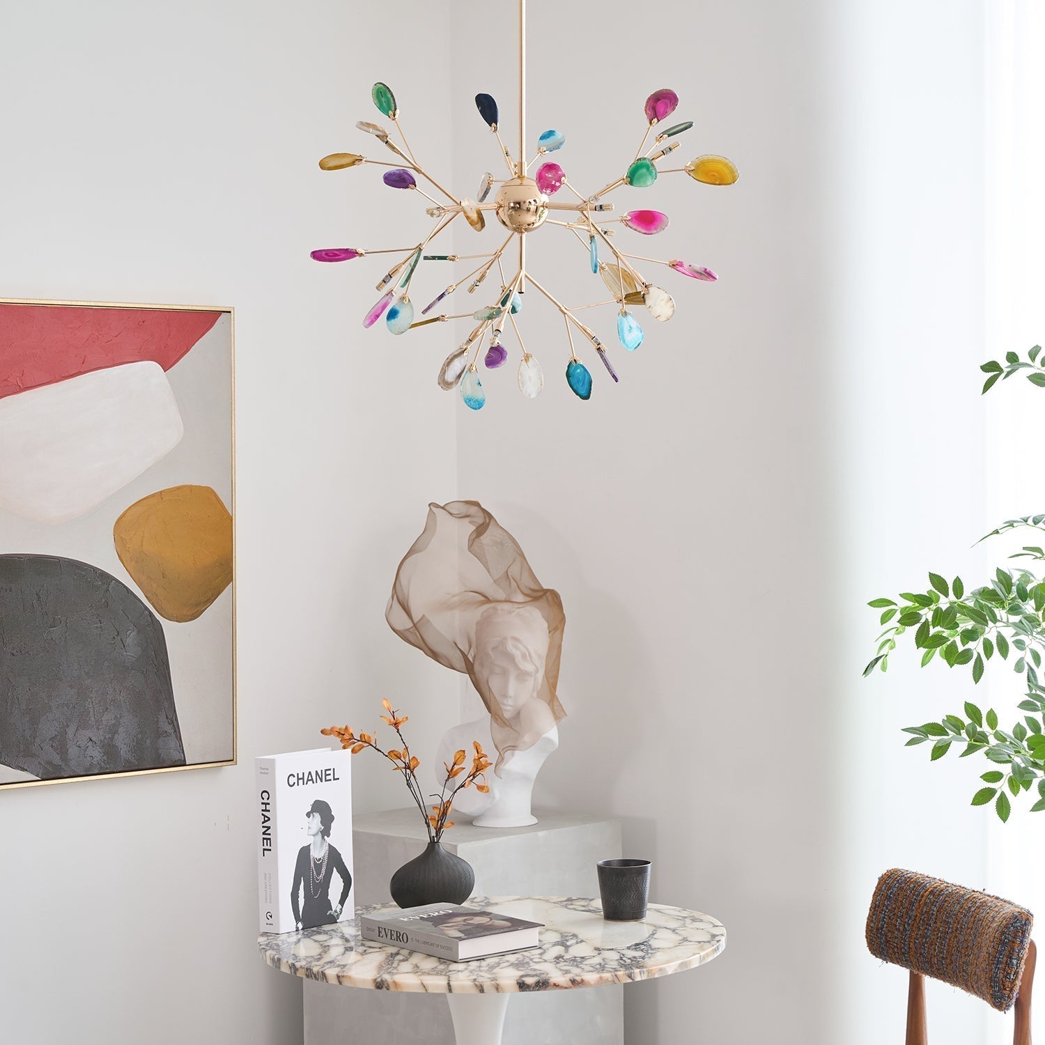 Agate Lustre à Branches Multicolores - Neutralighting