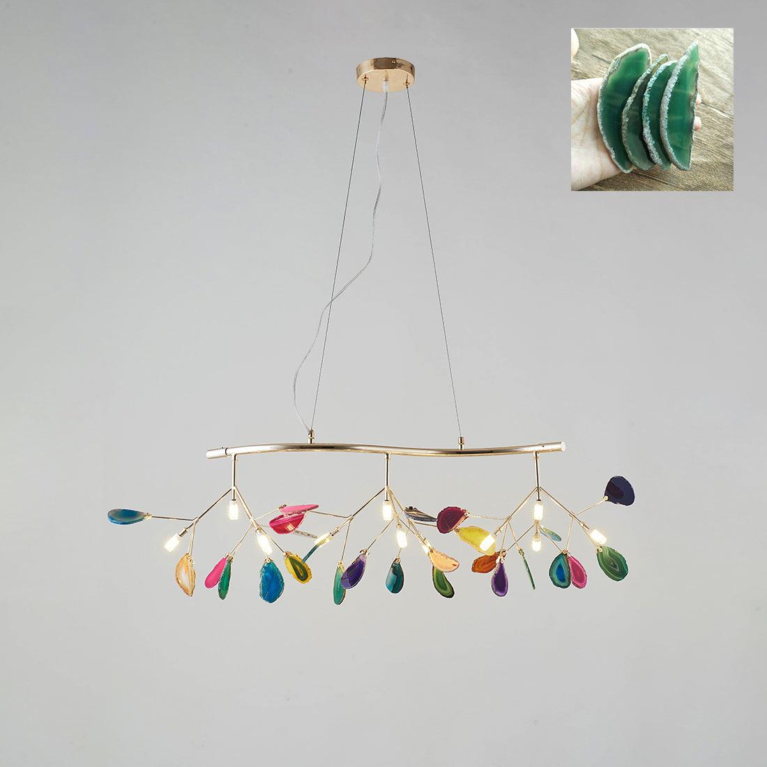 Lustra Chandelier Feuille Colorée Bras Dorés - Neutralighting