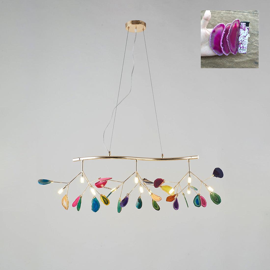 Agate Lustre à Branches Multicolores