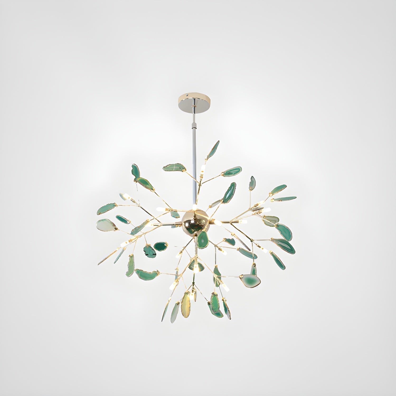 Lustra Chandelier Feuille Colorée Bras Dorés - Neutralighting