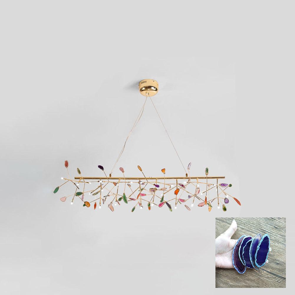 Lustra Chandelier Feuille Colorée Bras Dorés - Neutralighting