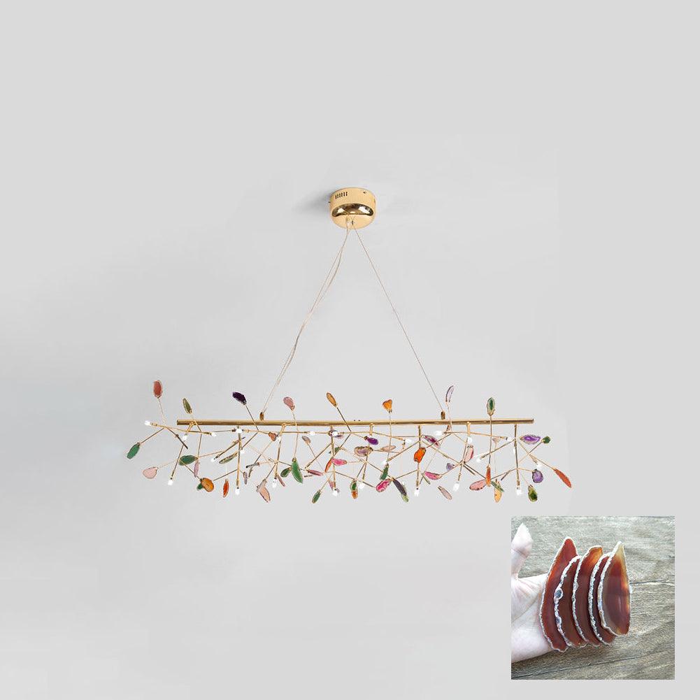 Lustra Chandelier Feuille Colorée Bras Dorés - Neutralighting