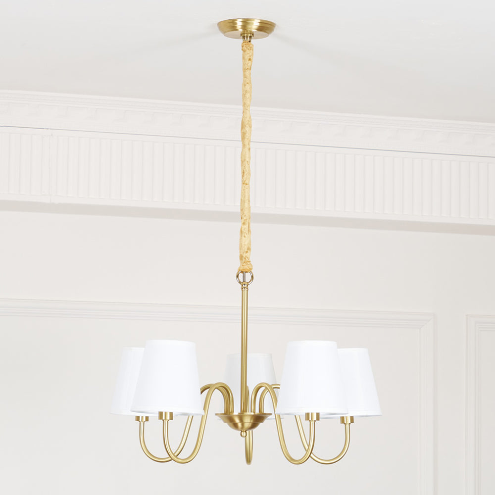 Stacey Chandelier en Tissu Traditionnel Vieilli - Neutralighting