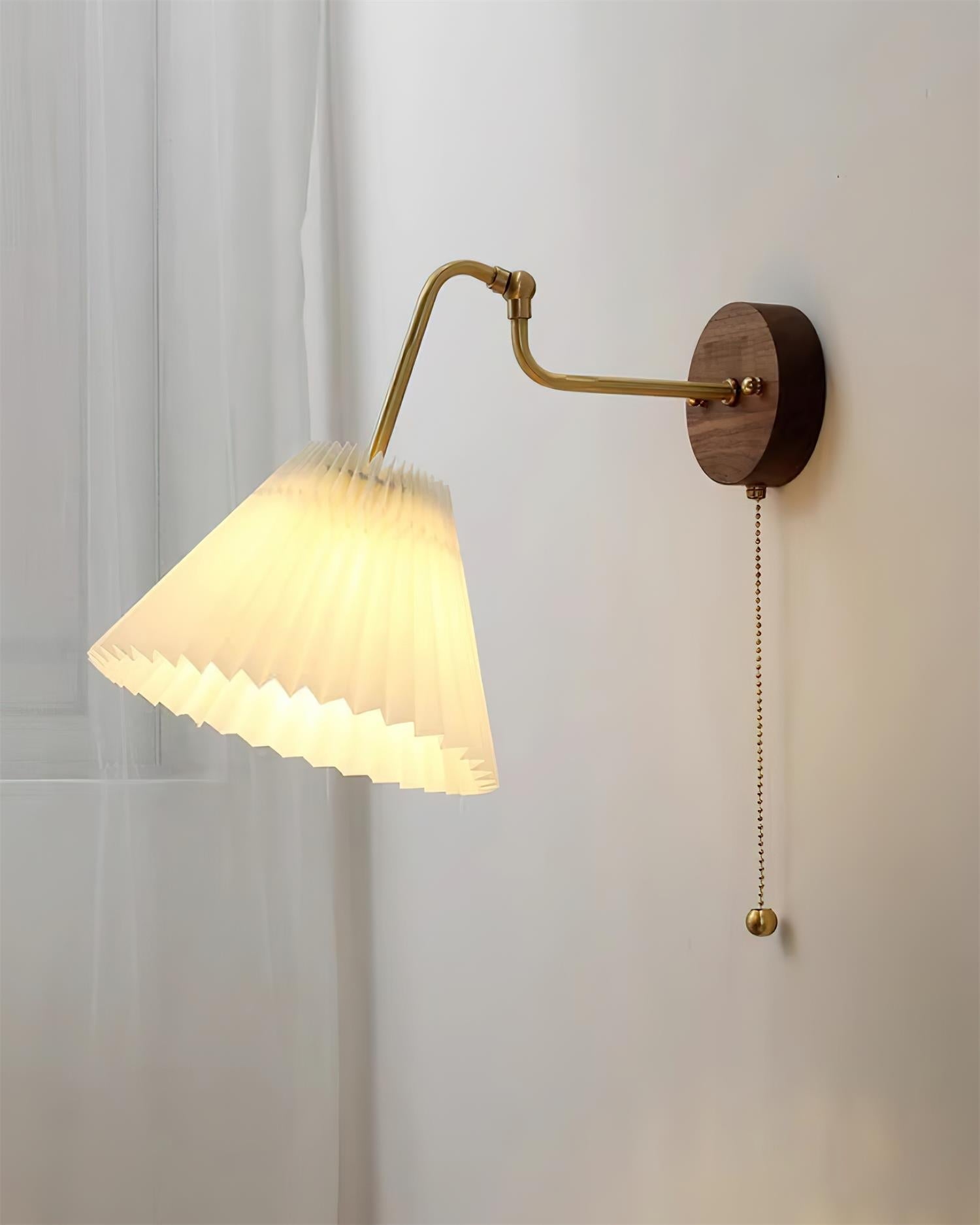 Echo Applique Murale Vintage Laiton Noyer Tissu - Neutralighting