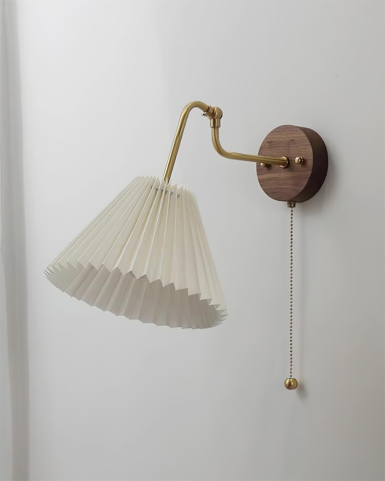 Echo Applique Murale Vintage Laiton Noyer Tissu - Neutralighting