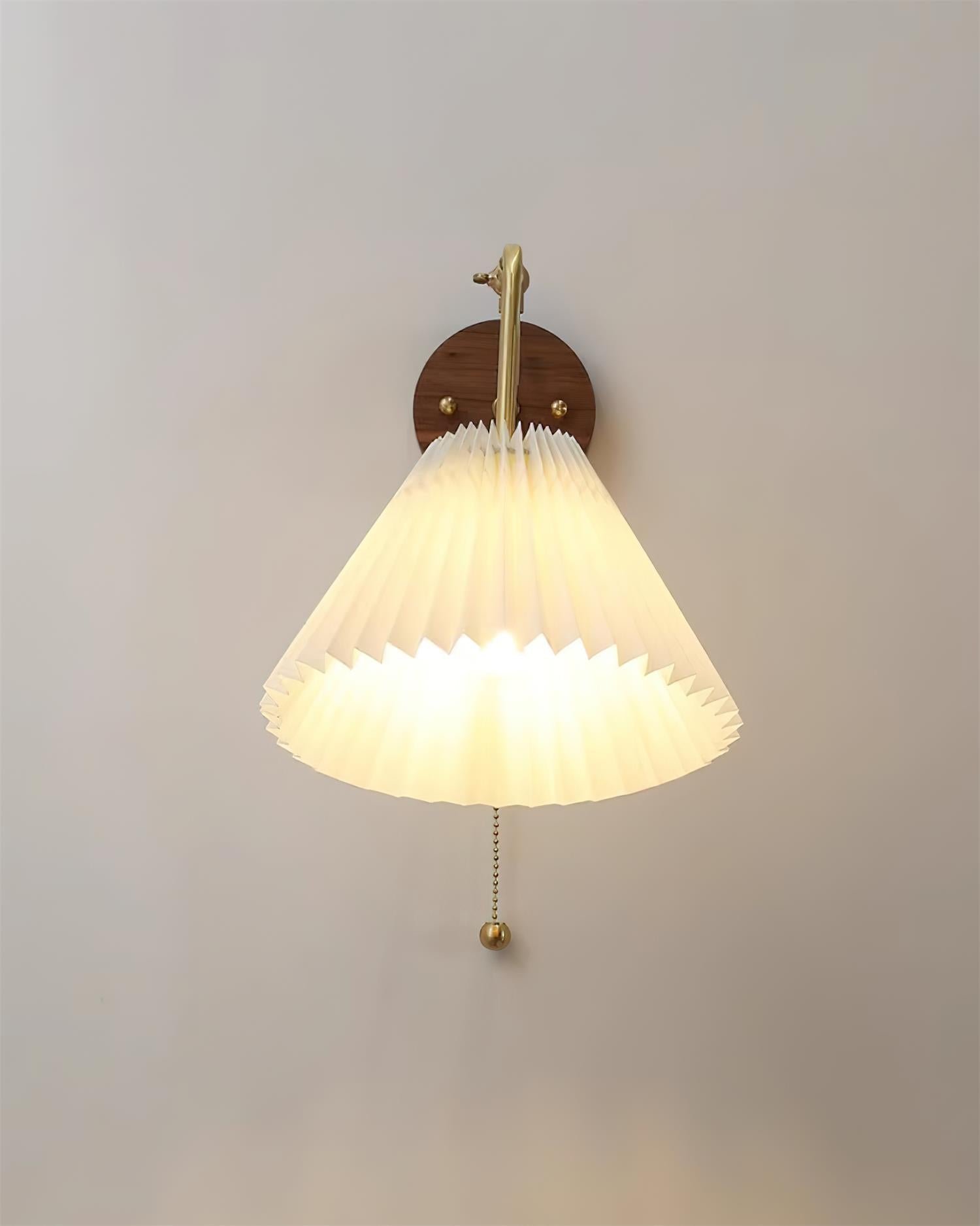 Echo Applique Murale Vintage Laiton Noyer Tissu - Neutralighting