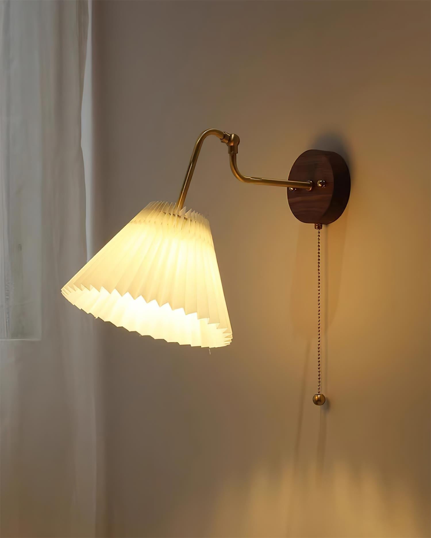 Echo Applique Murale Vintage Laiton Noyer Tissu - Neutralighting