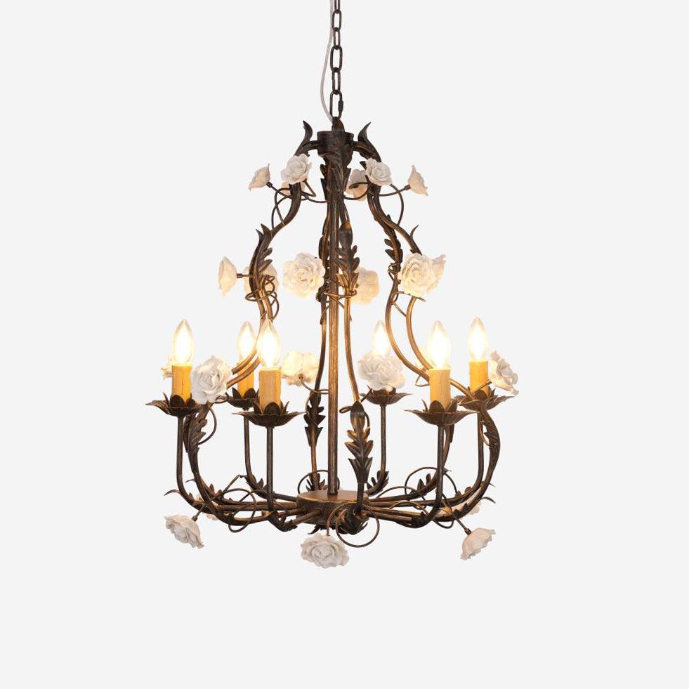 Rocaille Lustre Fleur Luxe Métal - Neutralighting
