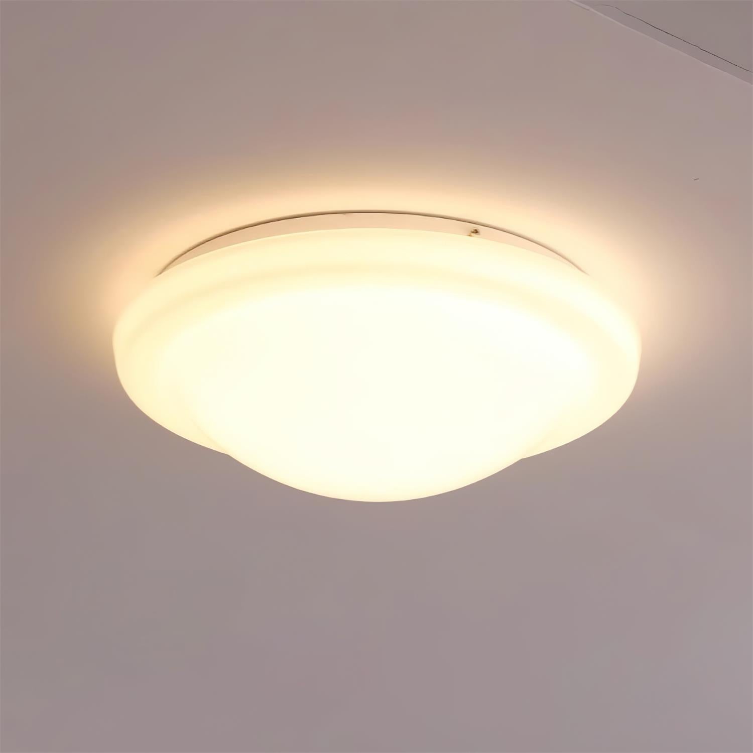 Aire Lustre Plafonnier Dôme en Verre Crème Lueur Douce - Neutralighting