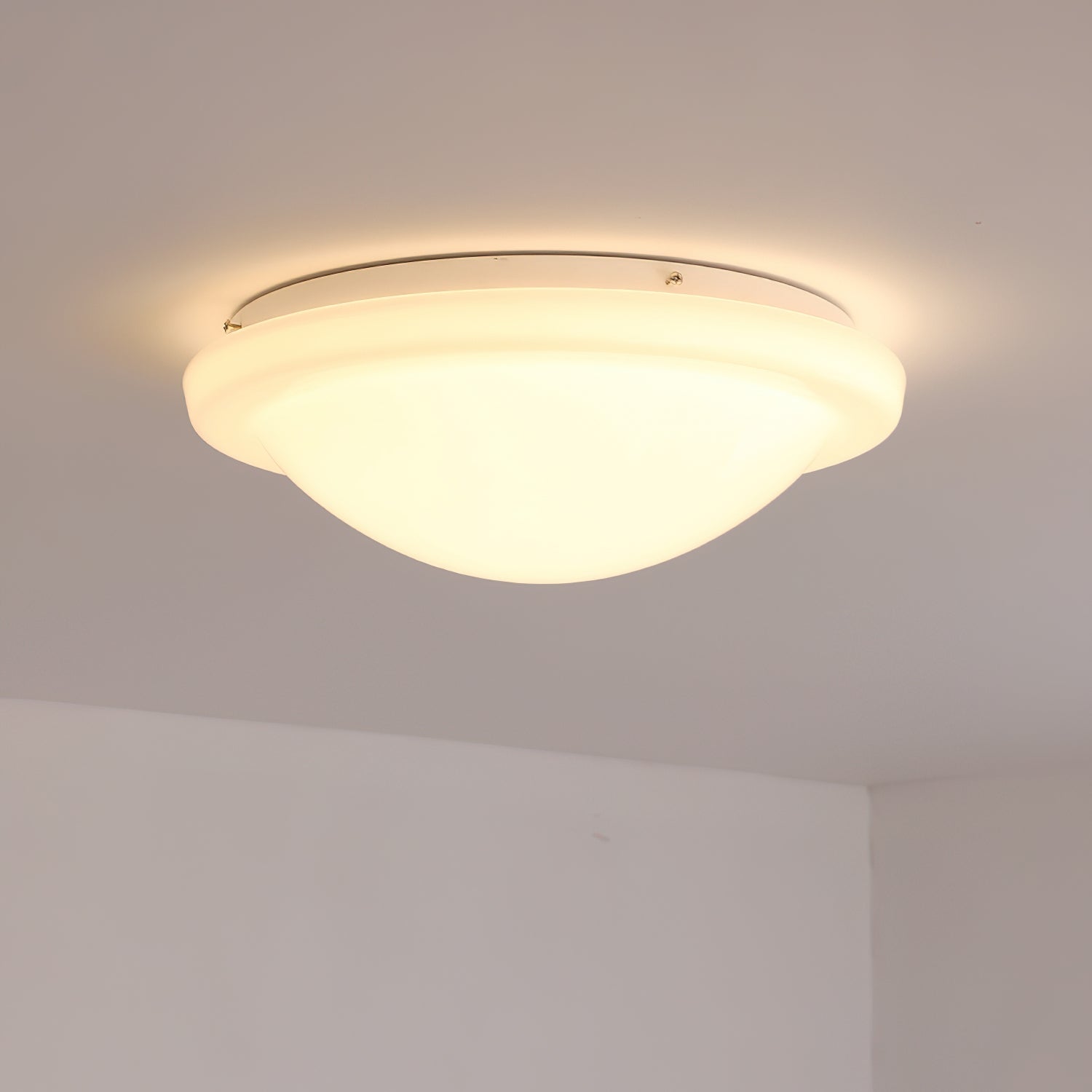 Aire Lustre Plafonnier Dôme en Verre Crème Lueur Douce - Neutralighting