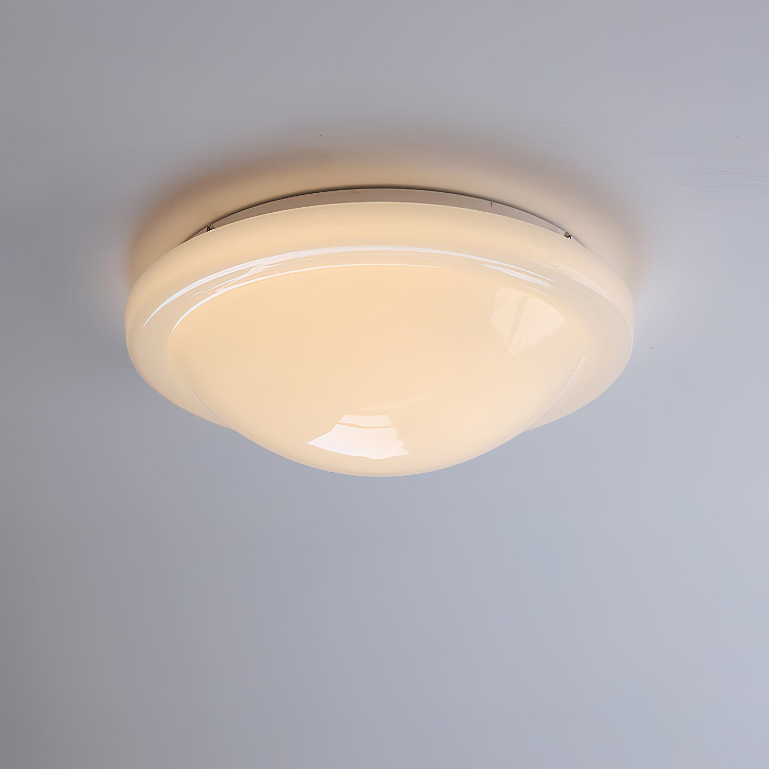 Aire Lustre Plafonnier Dôme en Verre Crème Lueur Douce - Neutralighting