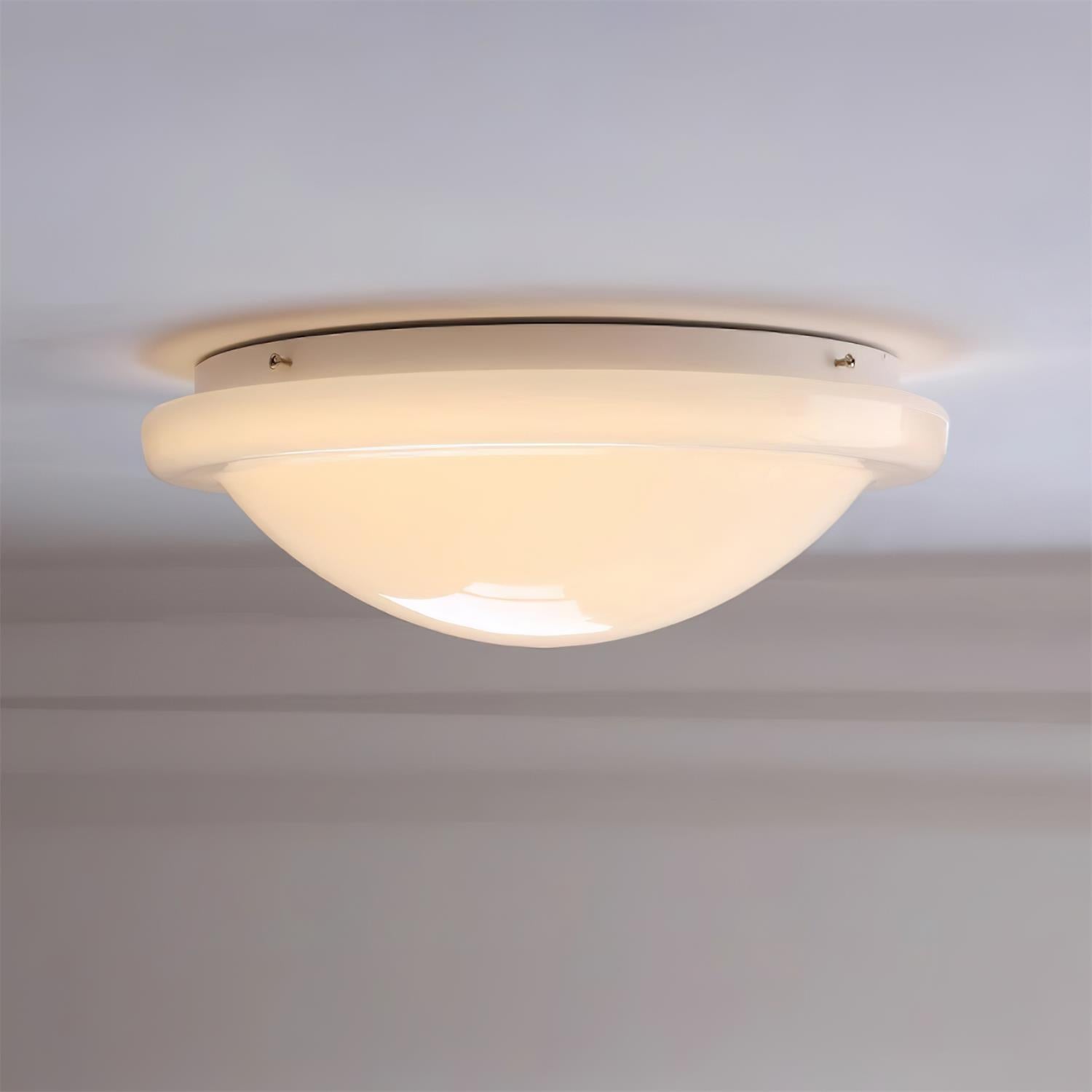 Aire Lustre Plafonnier Dôme en Verre Crème Lueur Douce - Neutralighting