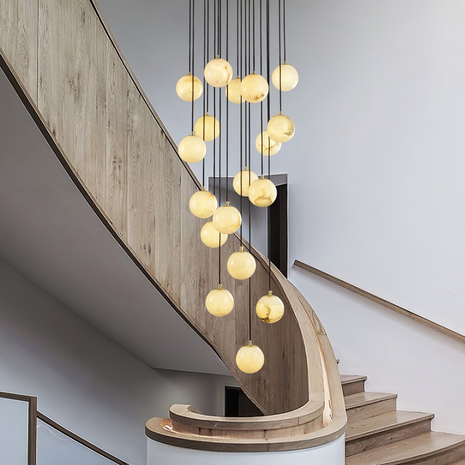 Gloruvye Balls Modern Cluster Metal Chandelier - Lamp Copper