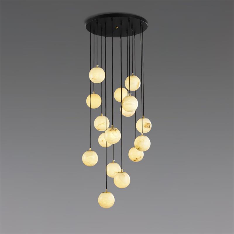 Gloruvye Lustre Métal Boules Moderne en Grappes - Neutralighting