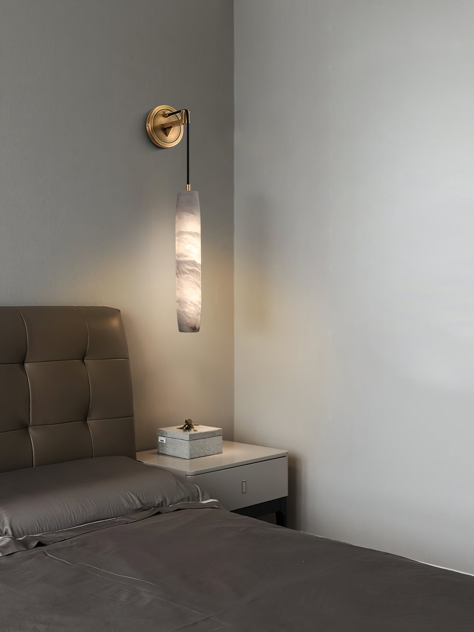 Alabaster Individual Creativity Flute Metal Wall Lamp - Lamp Copper