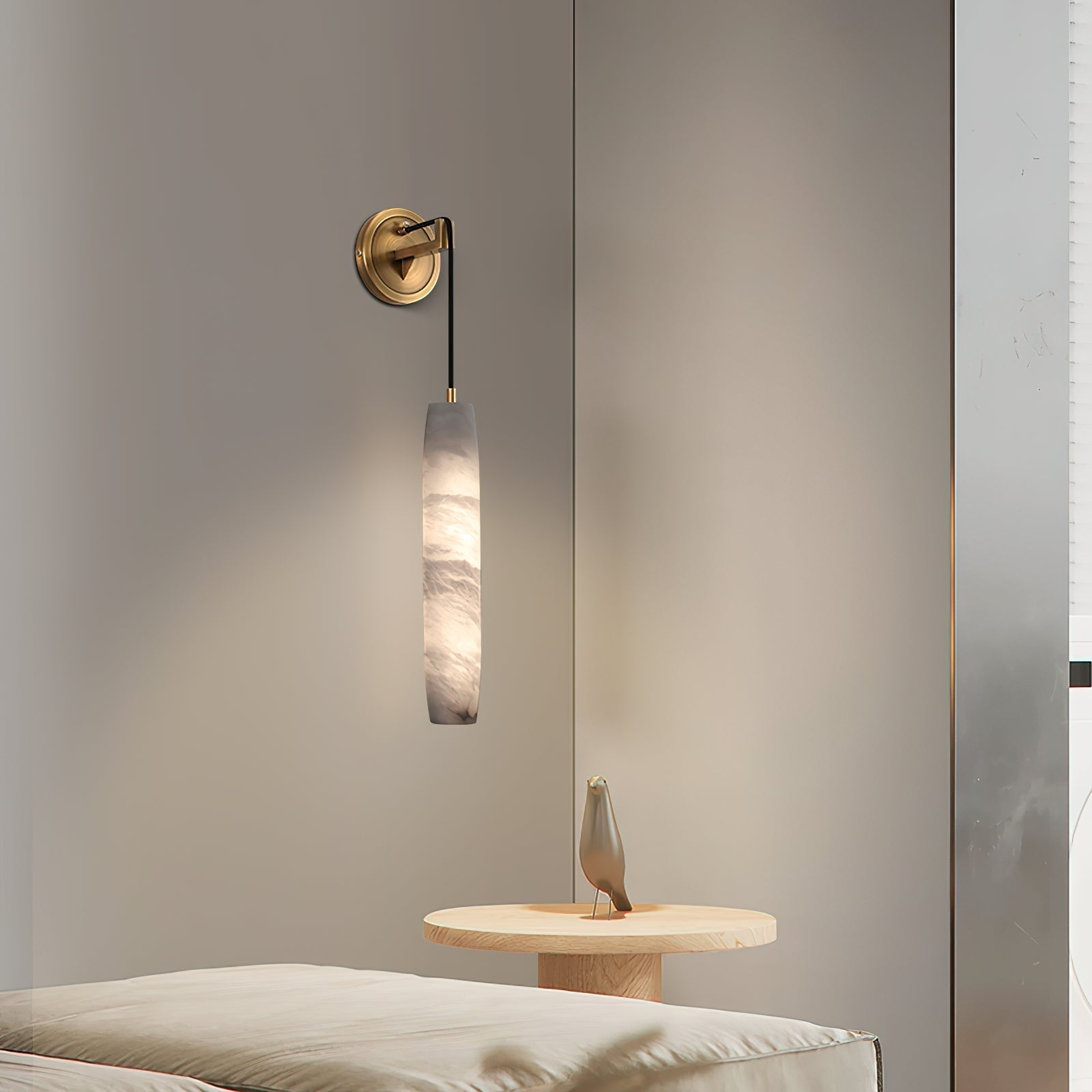 Alabaster Individual Creativity Flute Metal Wall Lamp - Lamp Copper
