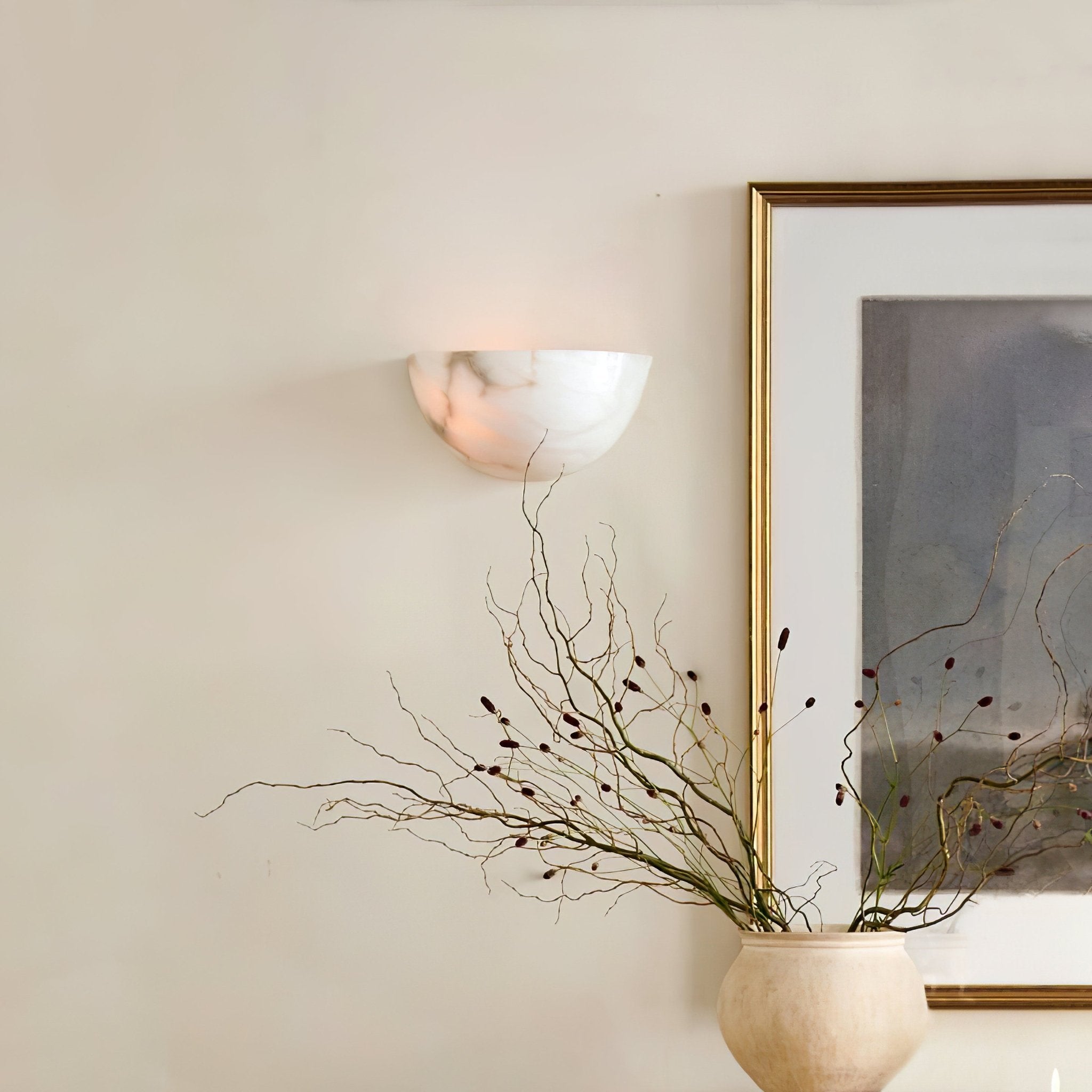 Selene Applique Murale en Albâtre Demi-Lune - Neutralighting