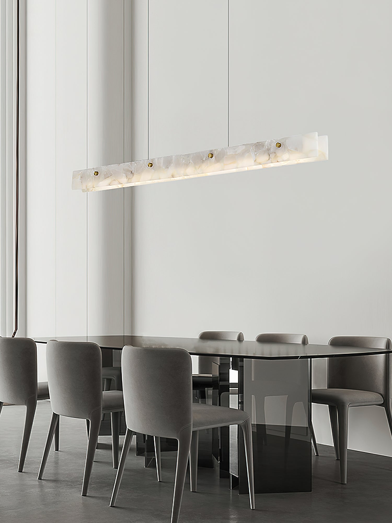 Ljomuvye LED Modern Linear Metal Pendant Light - Lamp Copper