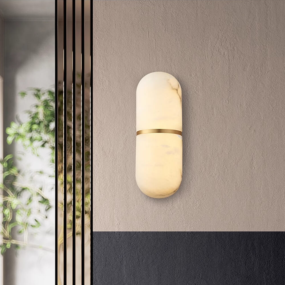 Ostruvyd Luxury Pill Alabaster Wall Lamp - Lamp Copper