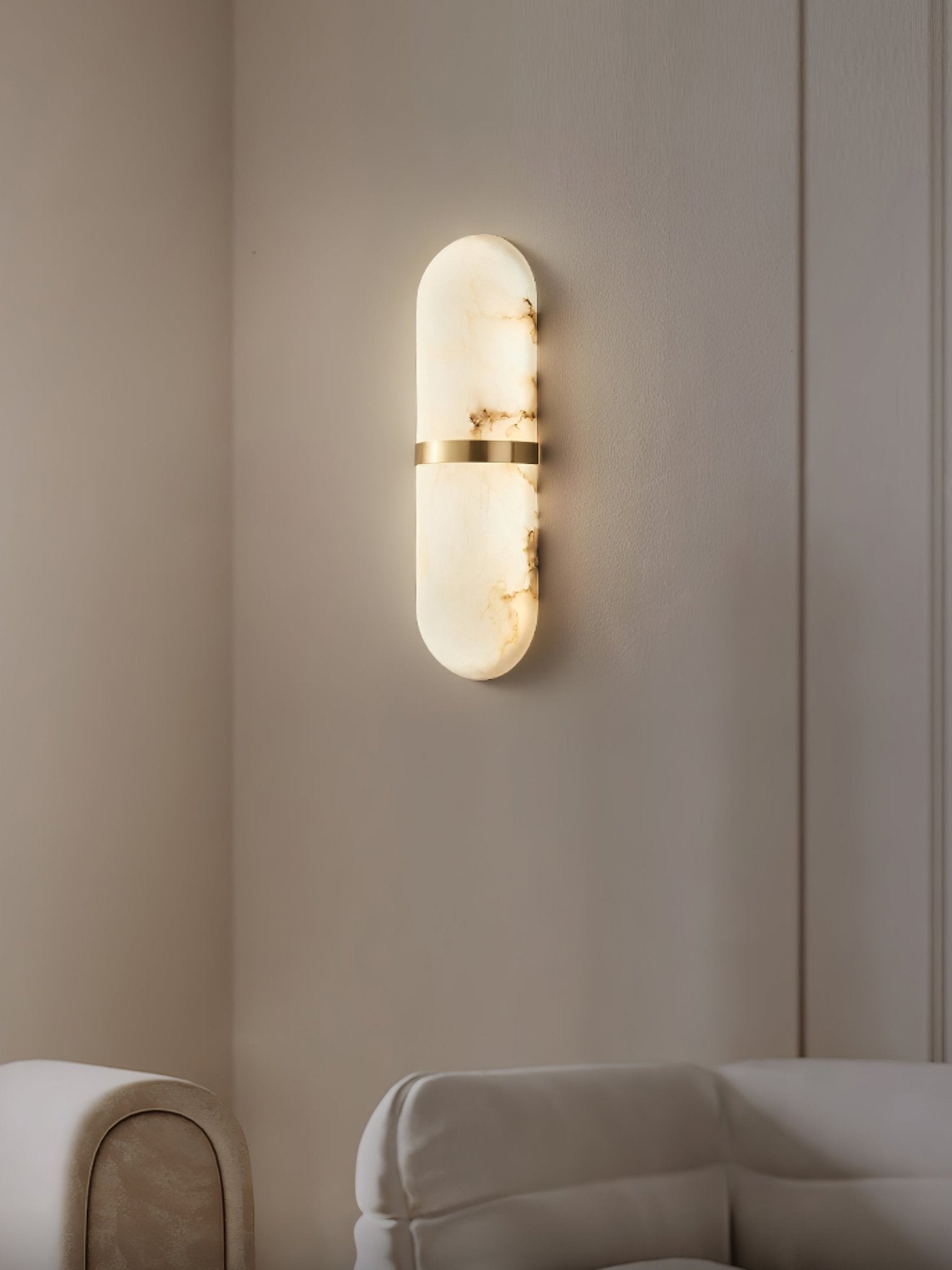Ostruvyd Luxury Pill Alabaster Wall Lamp - Lamp Copper