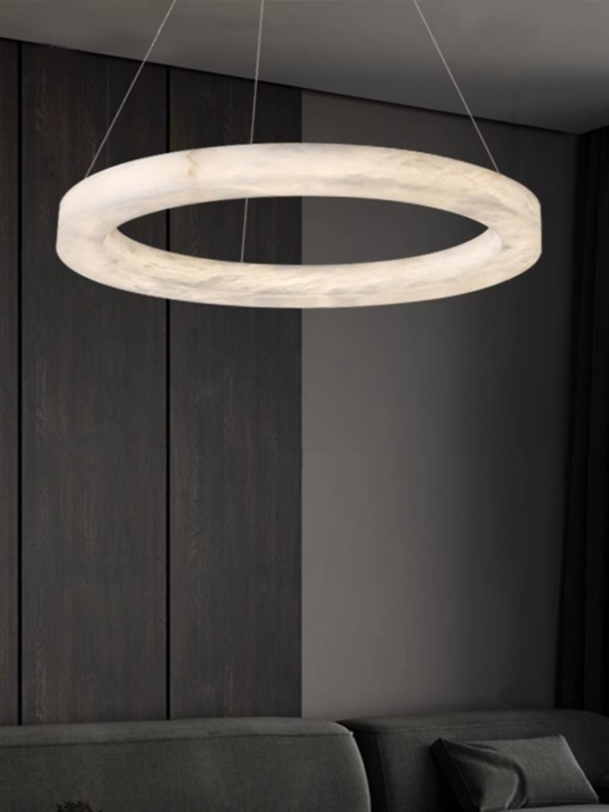 Plotuvyn Chandelier Anneau Albâtre Luxe Salon - Neutralighting