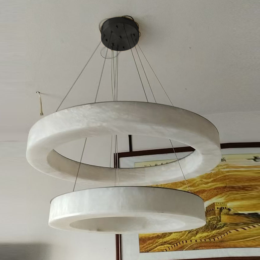 Plotuvyn Chandelier Anneau Albâtre Luxe Salon - Neutralighting