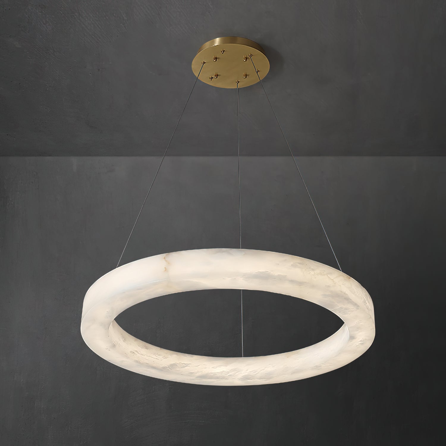 Plotuvyn Chandelier Anneau Albâtre Luxe Salon - Neutralighting
