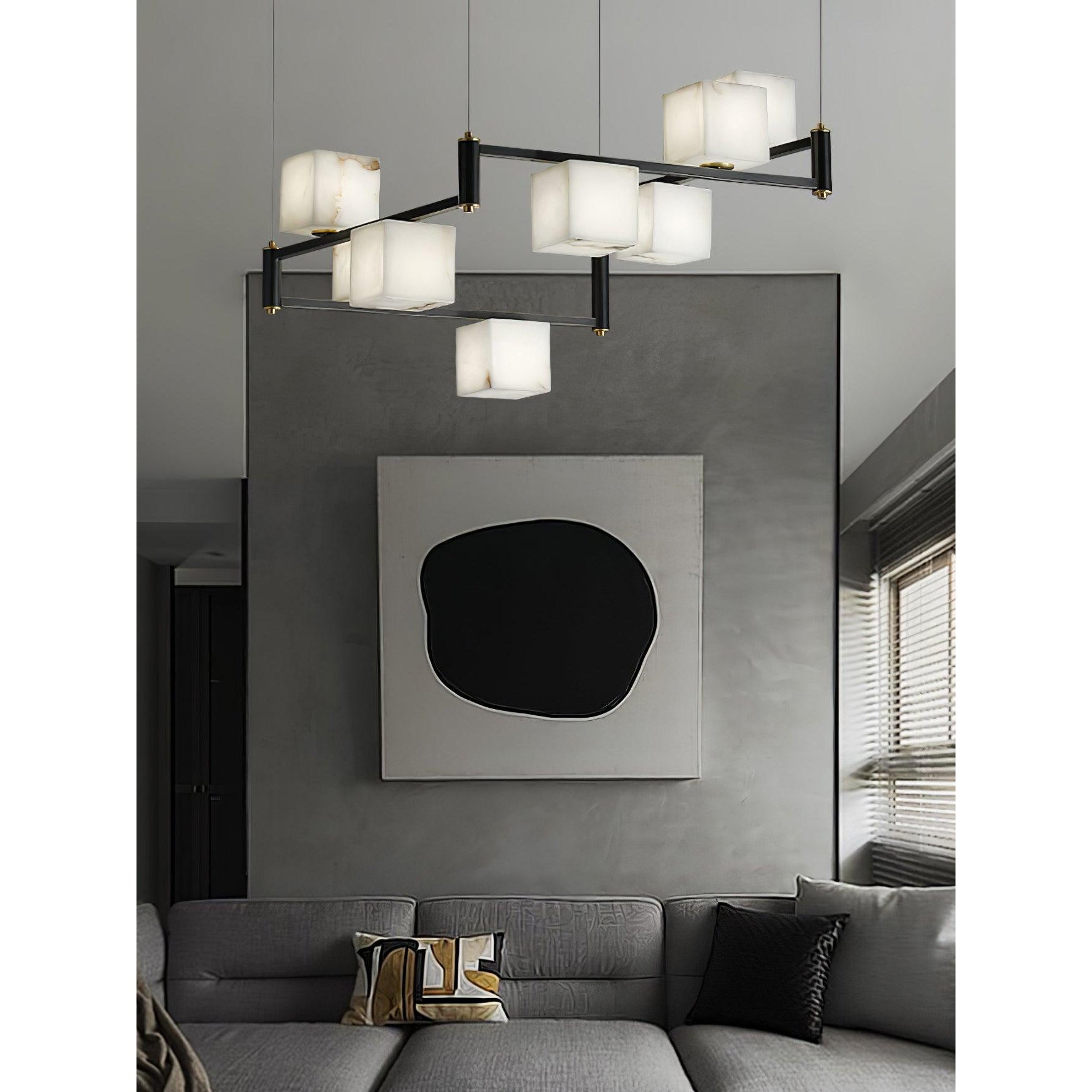 Ostruvye Individual Creativity Box Alabaster Chandelier - Lamp Copper
