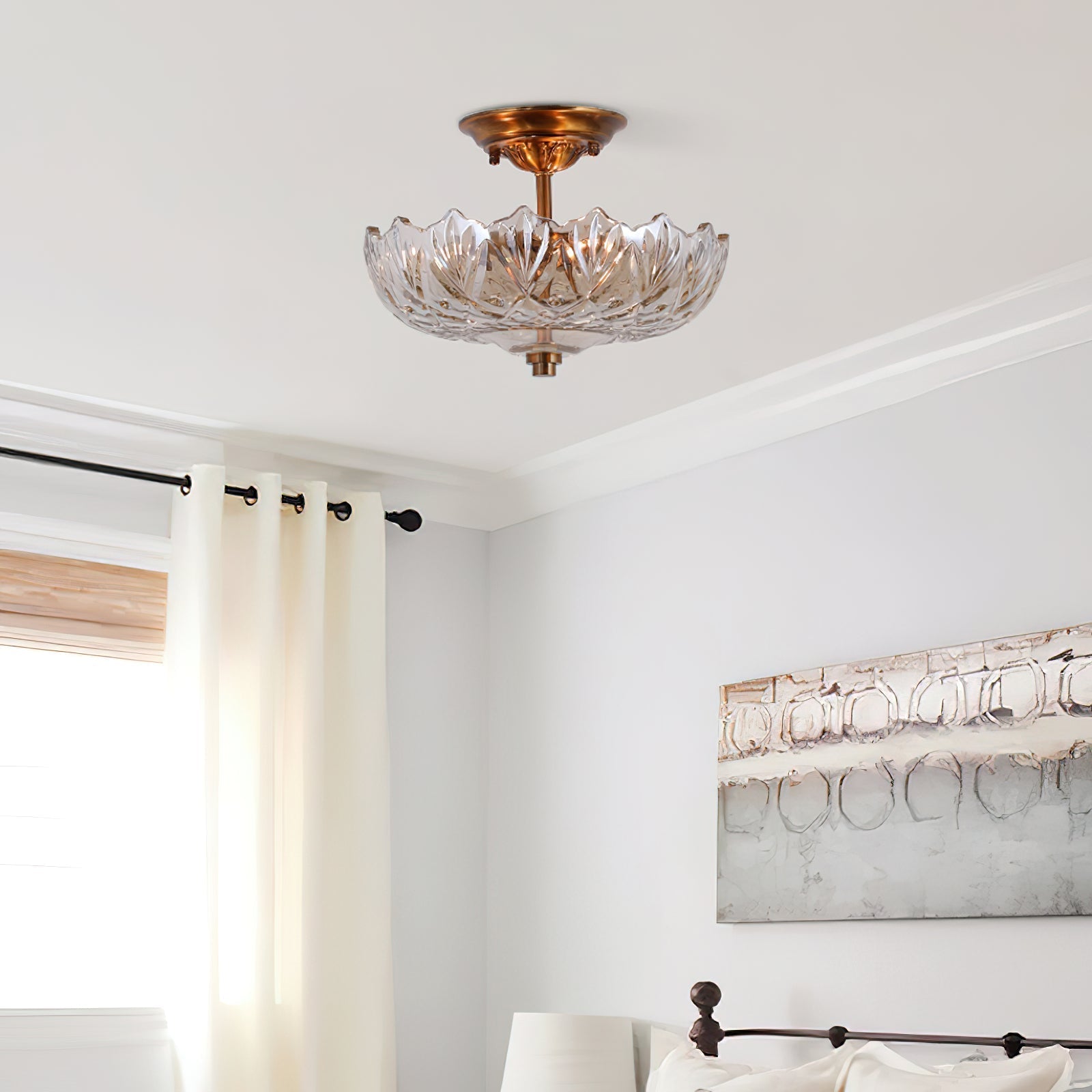 Qvistuvyi Postmodern Luxury Glass Ceiling Lamp - Lamp Copper