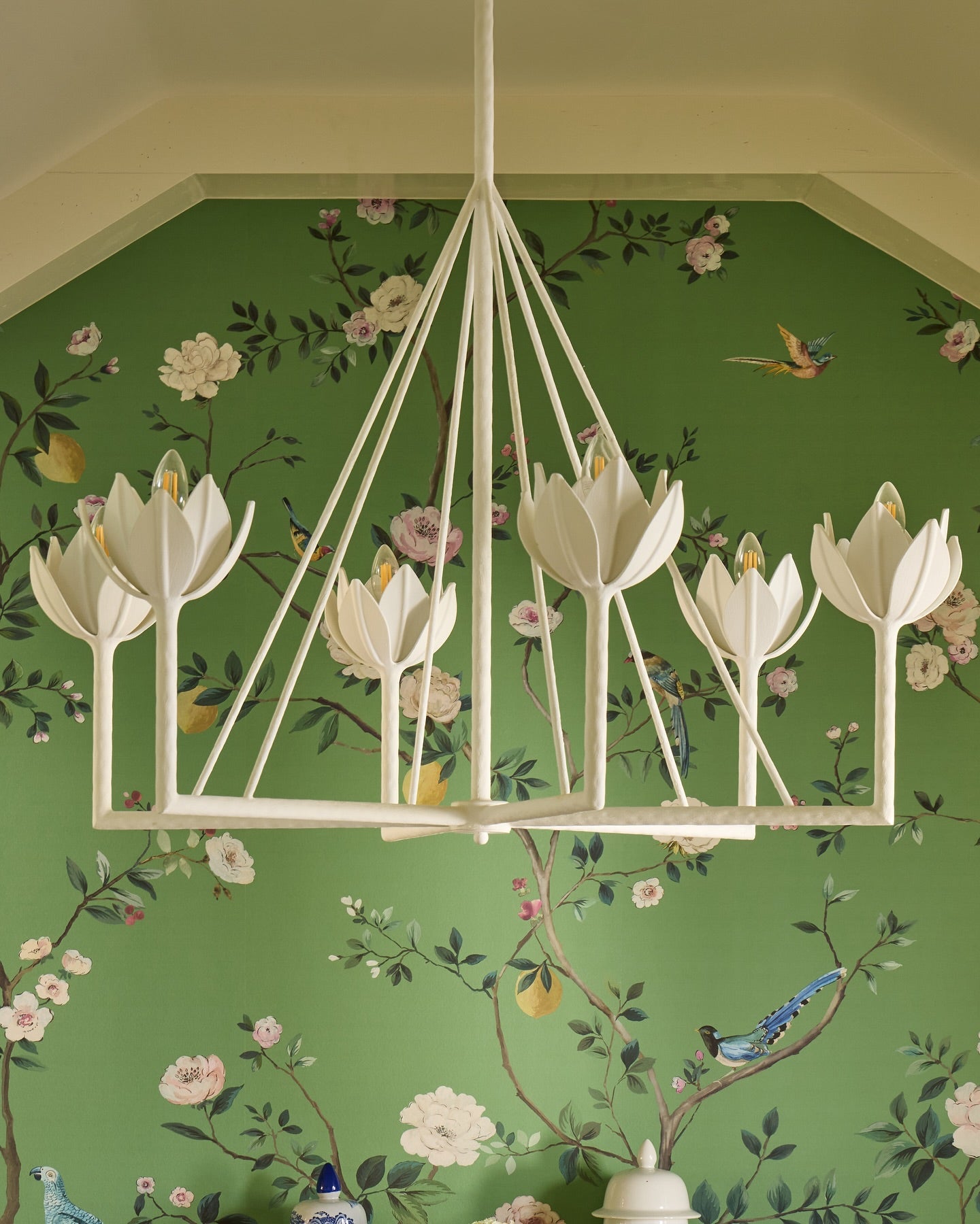 Alberto Chandelier Laiton Floral Moderne Salon - Neutralighting