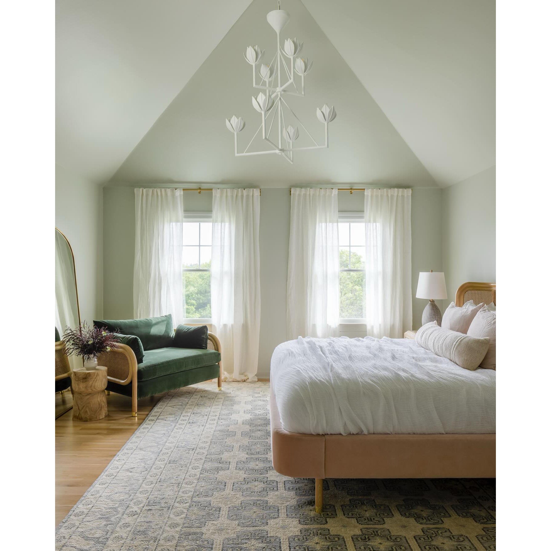 Alberto Modern Minimalist Floral Brass Chandelier - Lamp Copper