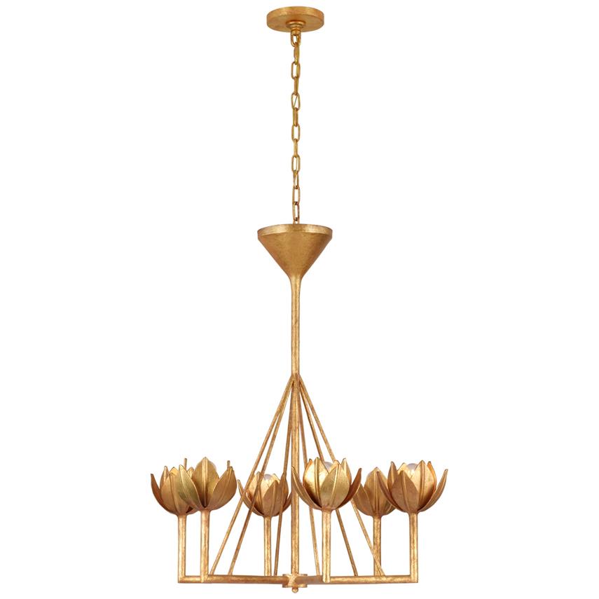 Alberto Modern Minimalist Floral Brass Chandelier - Lamp Copper