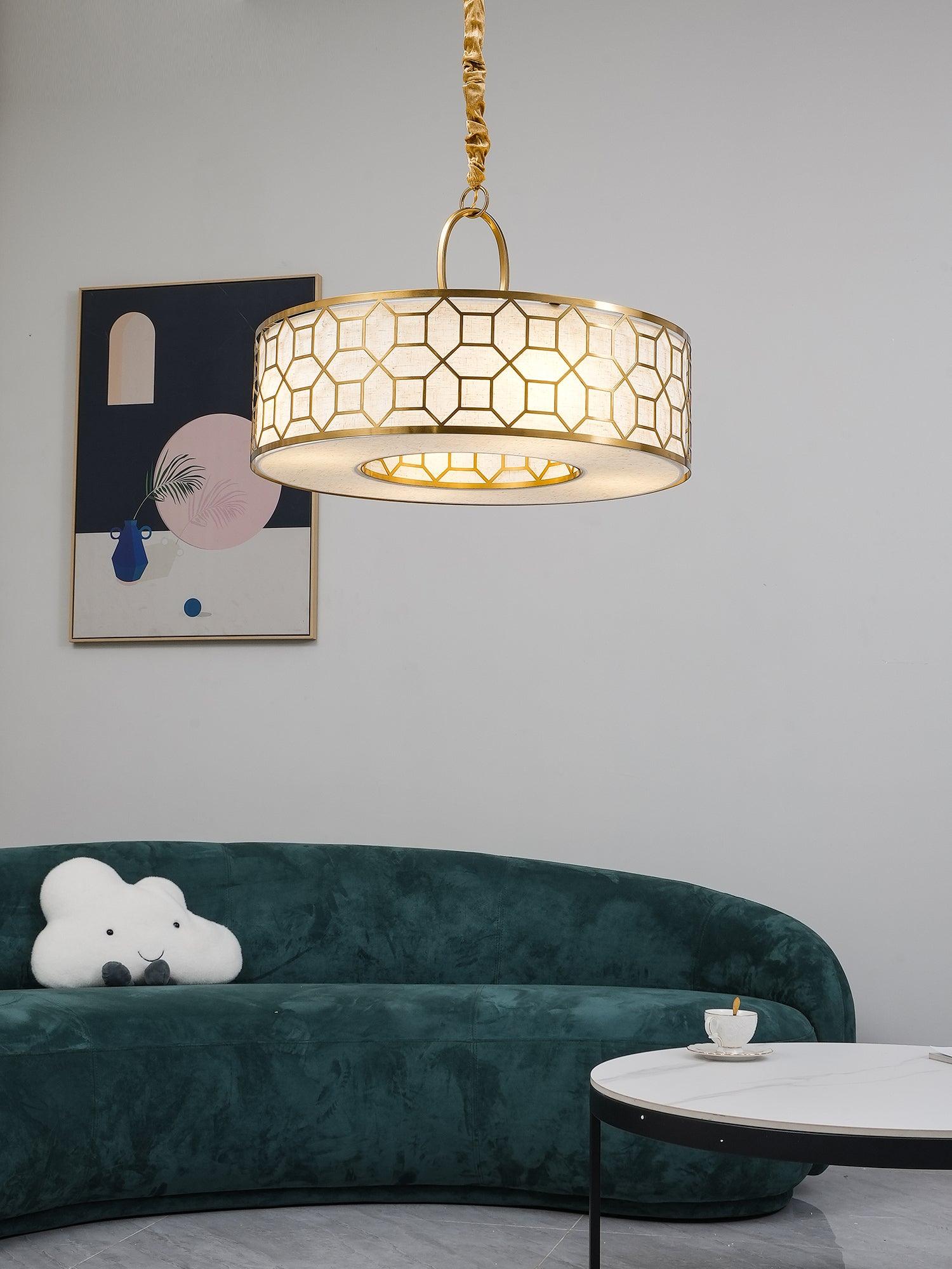 Arshaor Suspension Ronde en Cuivre et Verre Élégante - Neutralighting