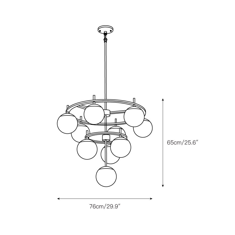 Ornuvyn Modern Minimalist Glass Chandelier - Lamp Copper
