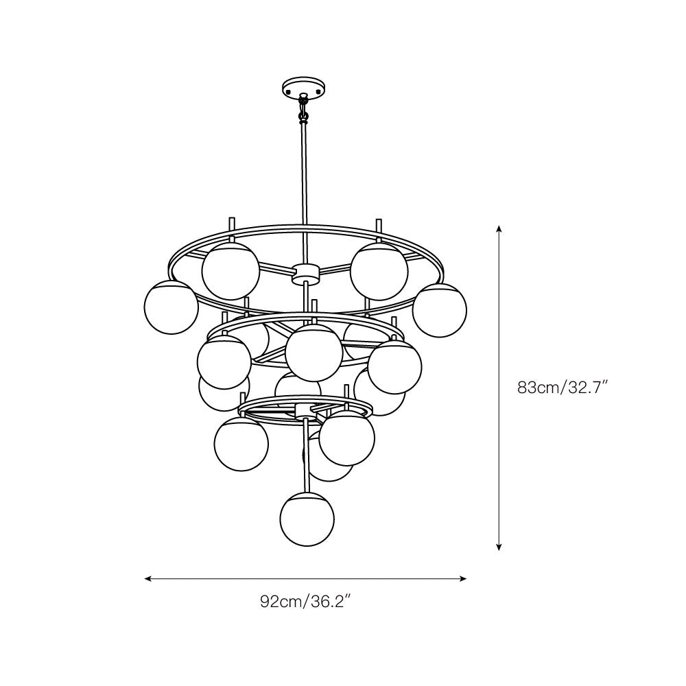 Ornuvyn Modern Minimalist Glass Chandelier - Lamp Copper