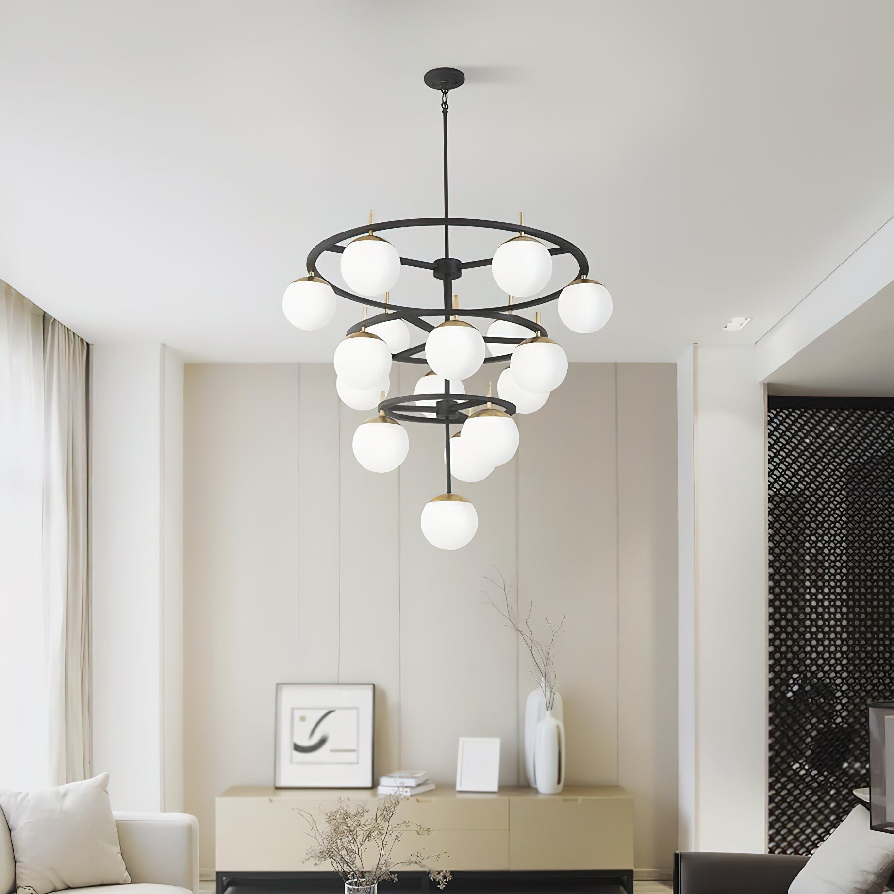 Ornuvyn Modern Minimalist Glass Chandelier - Lamp Copper