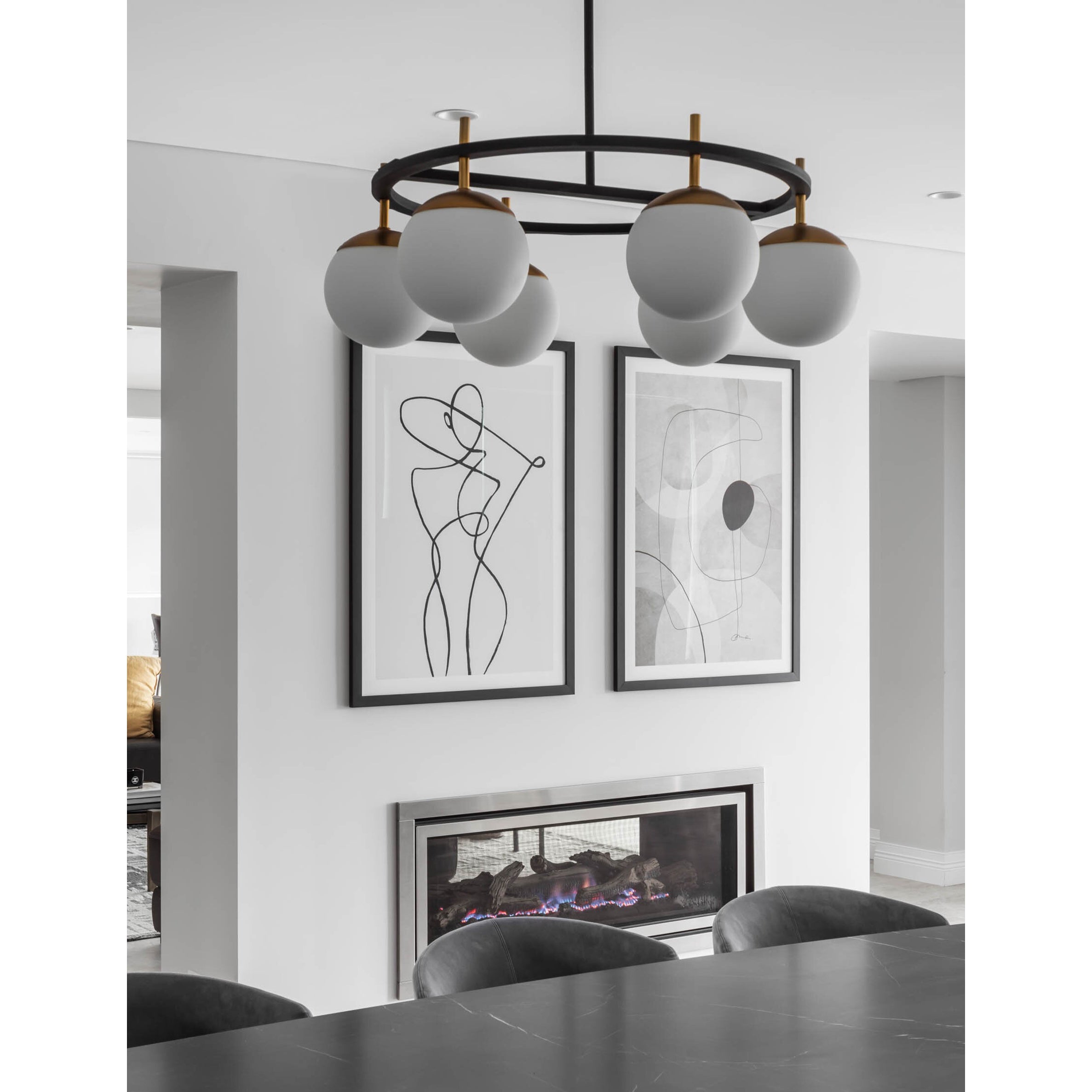 Ornuvyn Modern Minimalist Glass Chandelier - Lamp Copper